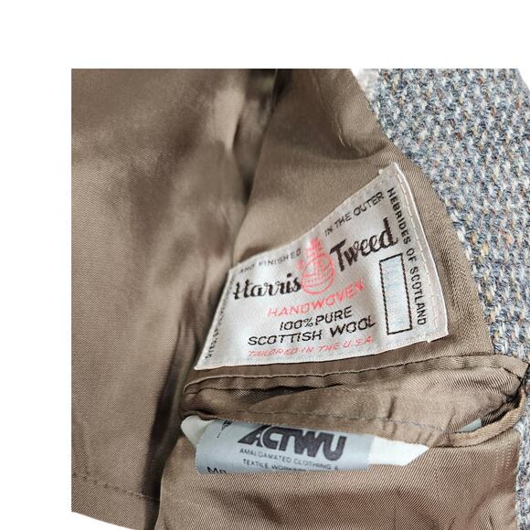 Vintage Harris Tweed Cricketeer 44 Scottish Wool Union Made Academia Classic - Picture 3 of 4